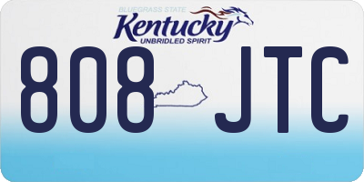KY license plate 808JTC