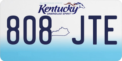 KY license plate 808JTE