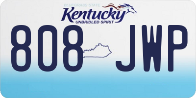 KY license plate 808JWP