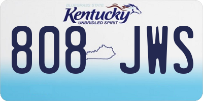 KY license plate 808JWS