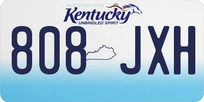 KY license plate 808JXH