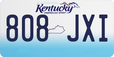 KY license plate 808JXI