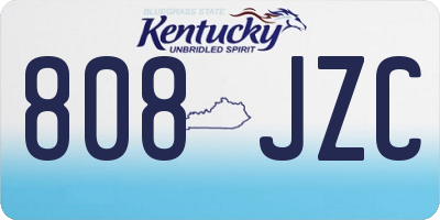 KY license plate 808JZC