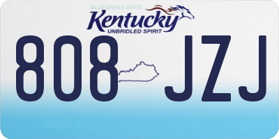 KY license plate 808JZJ