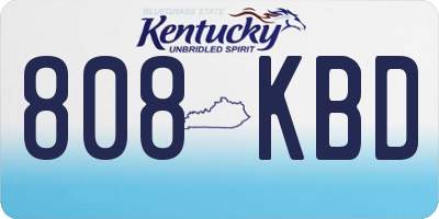 KY license plate 808KBD
