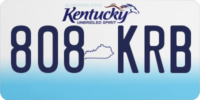 KY license plate 808KRB