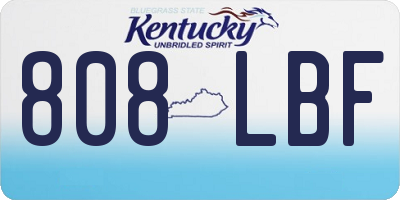 KY license plate 808LBF