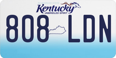 KY license plate 808LDN
