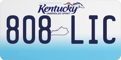KY license plate 808LIC