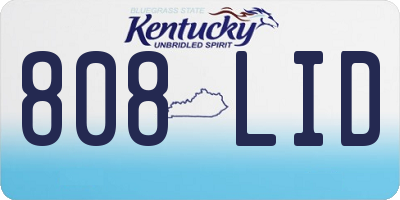 KY license plate 808LID