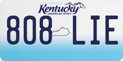 KY license plate 808LIE