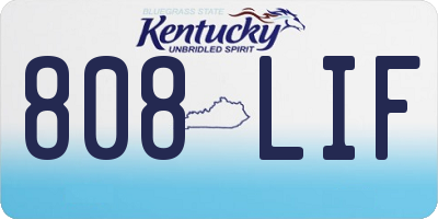 KY license plate 808LIF