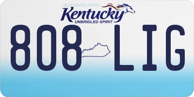 KY license plate 808LIG
