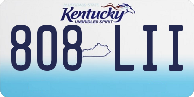 KY license plate 808LII
