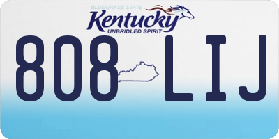 KY license plate 808LIJ