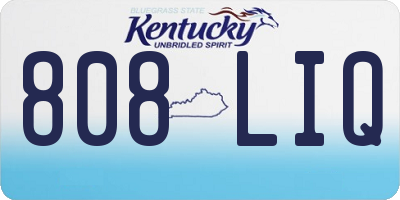 KY license plate 808LIQ