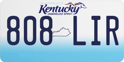 KY license plate 808LIR