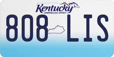 KY license plate 808LIS
