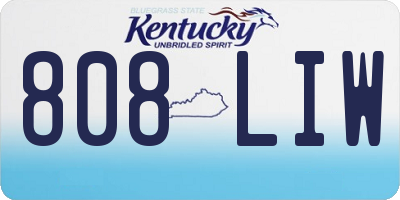 KY license plate 808LIW