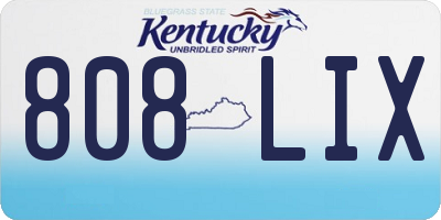 KY license plate 808LIX