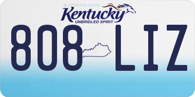 KY license plate 808LIZ