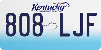 KY license plate 808LJF