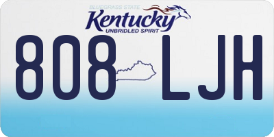 KY license plate 808LJH