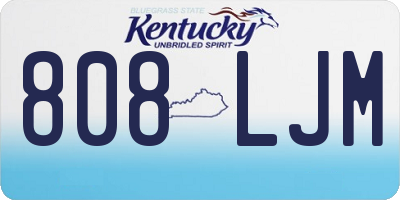 KY license plate 808LJM