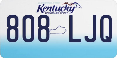 KY license plate 808LJQ