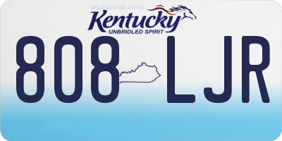 KY license plate 808LJR