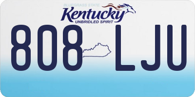 KY license plate 808LJU