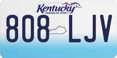 KY license plate 808LJV