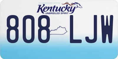 KY license plate 808LJW
