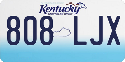 KY license plate 808LJX