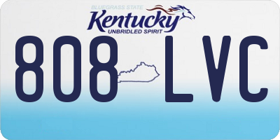 KY license plate 808LVC