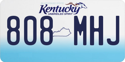 KY license plate 808MHJ