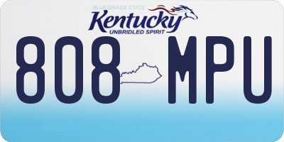 KY license plate 808MPU