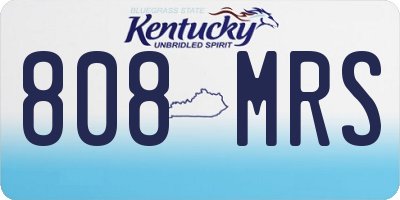 KY license plate 808MRS