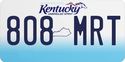 KY license plate 808MRT