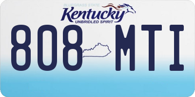 KY license plate 808MTI