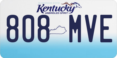KY license plate 808MVE