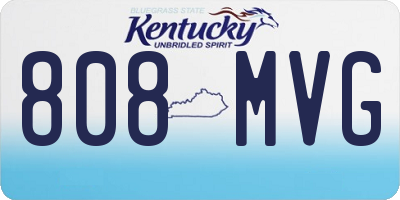 KY license plate 808MVG