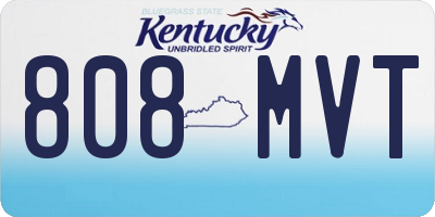 KY license plate 808MVT