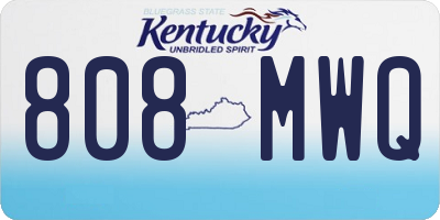 KY license plate 808MWQ