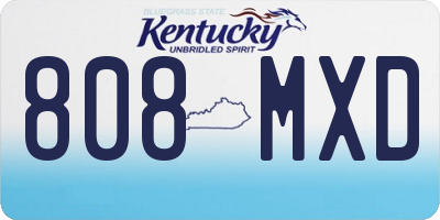 KY license plate 808MXD