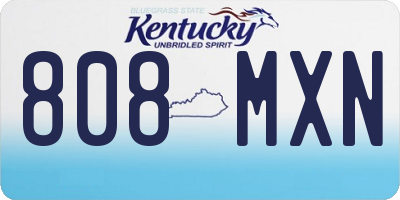 KY license plate 808MXN