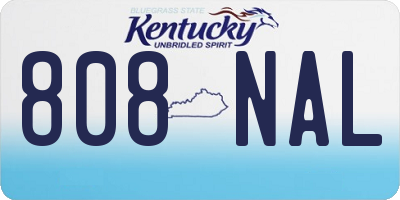KY license plate 808NAL