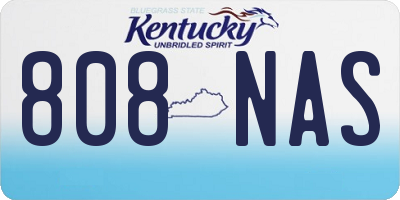 KY license plate 808NAS