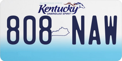 KY license plate 808NAW