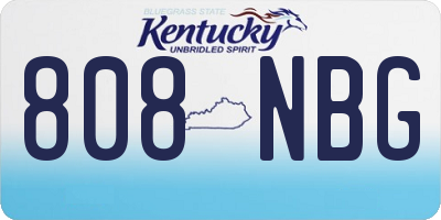 KY license plate 808NBG